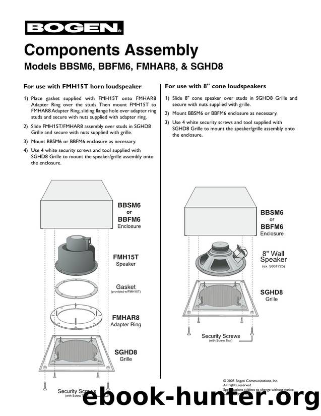 Components Manual for FMH15T and 8" Cone Loudspeakers by Brit Byrnes