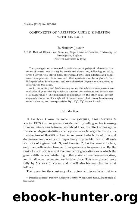 Components of variation under sib-mating with linkage by Unknown