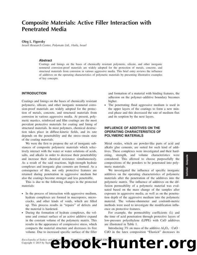 Composite Materials: Active Filler Interaction with Penetrated Media by Oleg L. Figovsky