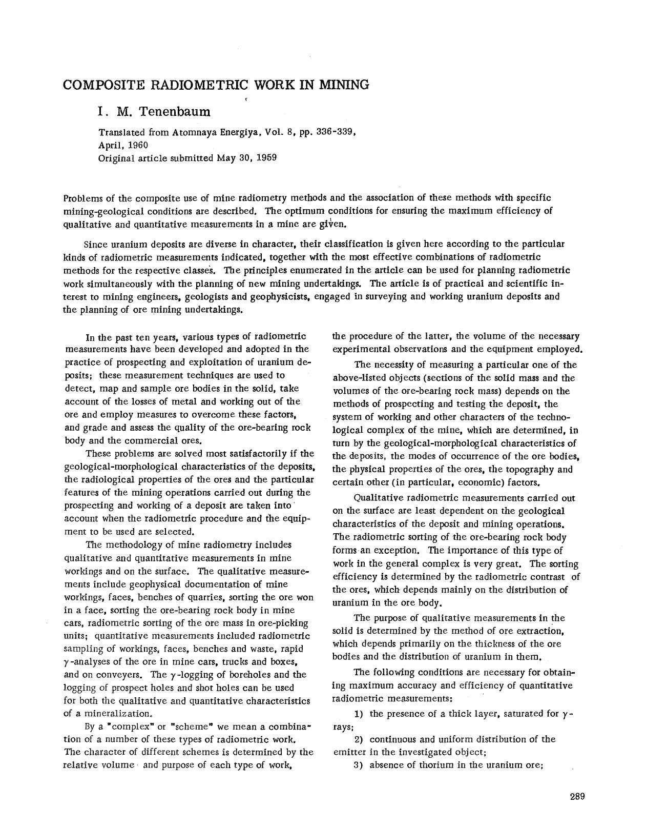 Composite radiometric work in mining by Unknown