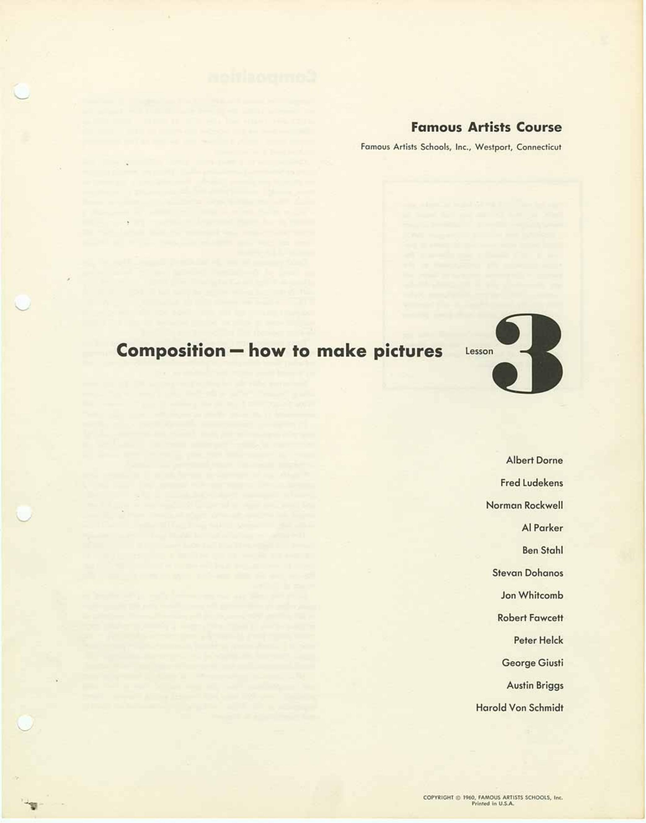 Composition Artists Course by Albert Dorne & Cia