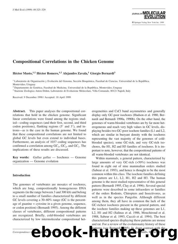 Compositional Correlations in the Chicken Genome by Musto H. et al