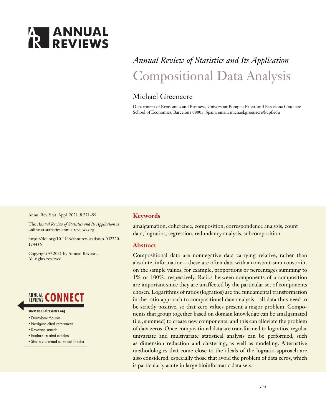 Compositional Data Analysis by Michael Greenacre