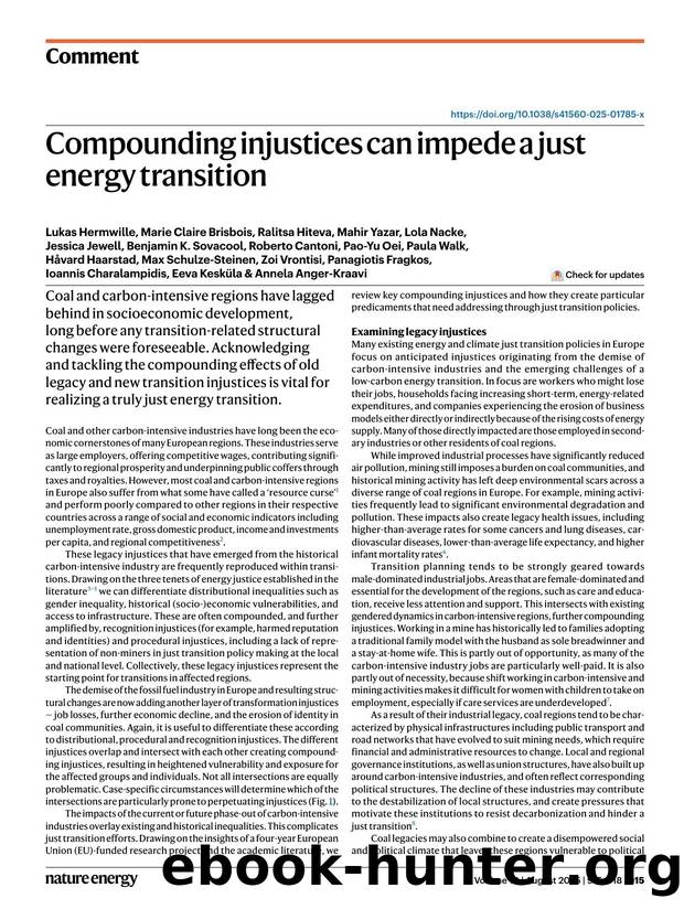 Compounding injustices can impede a just energy transition by unknow