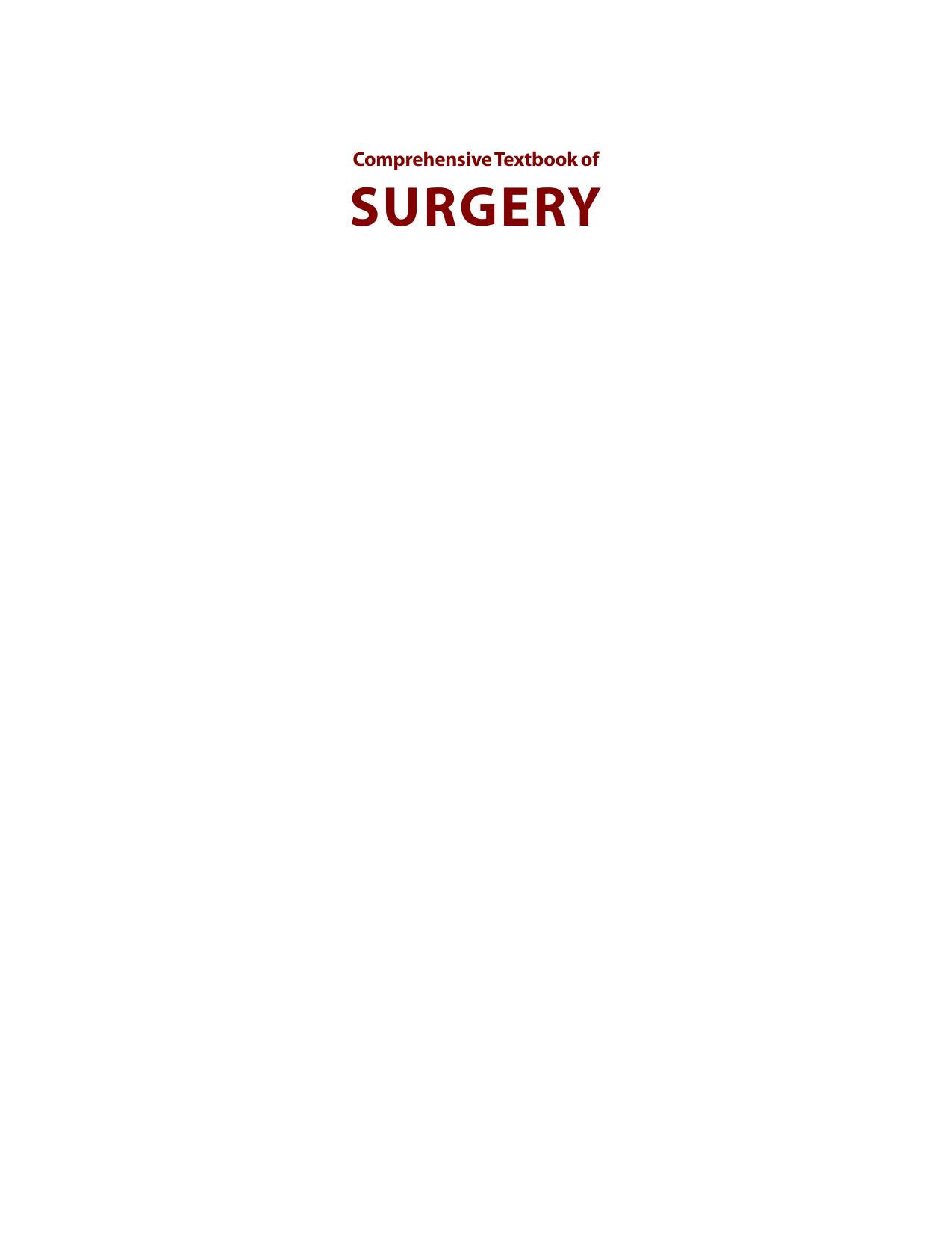 Comprehensive Textbook of Surgery by Unknow