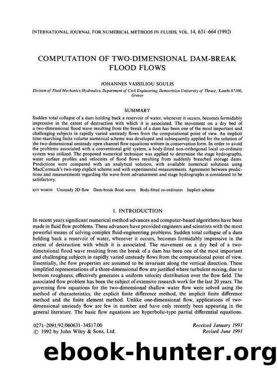 Computation of two-dimensional dam-break flood flows by Unknown