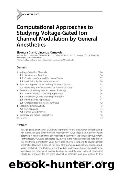 Computational Approaches to Studying Voltage-Gated Ion Channel Modulation by General Anesthetics by Eleonora Gianti & Vincenzo Carnevale