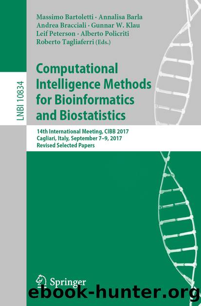 Computational Intelligence Methods for Bioinformatics and Biostatistics by Unknown