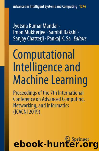 Computational Intelligence and Machine Learning by Unknown