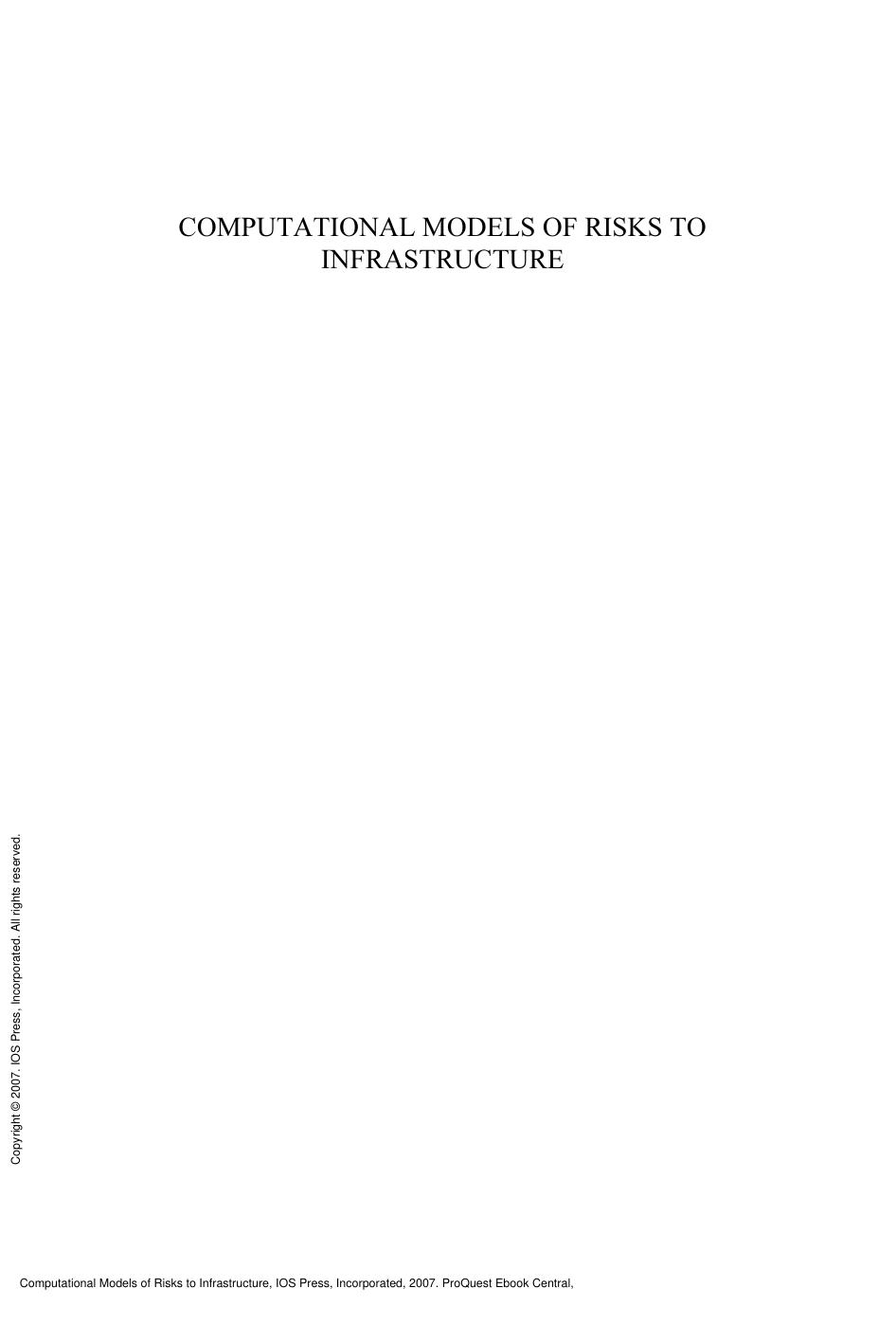 Computational Models of Risks to Infrastructure by D. Skanata; D. M. Byrd