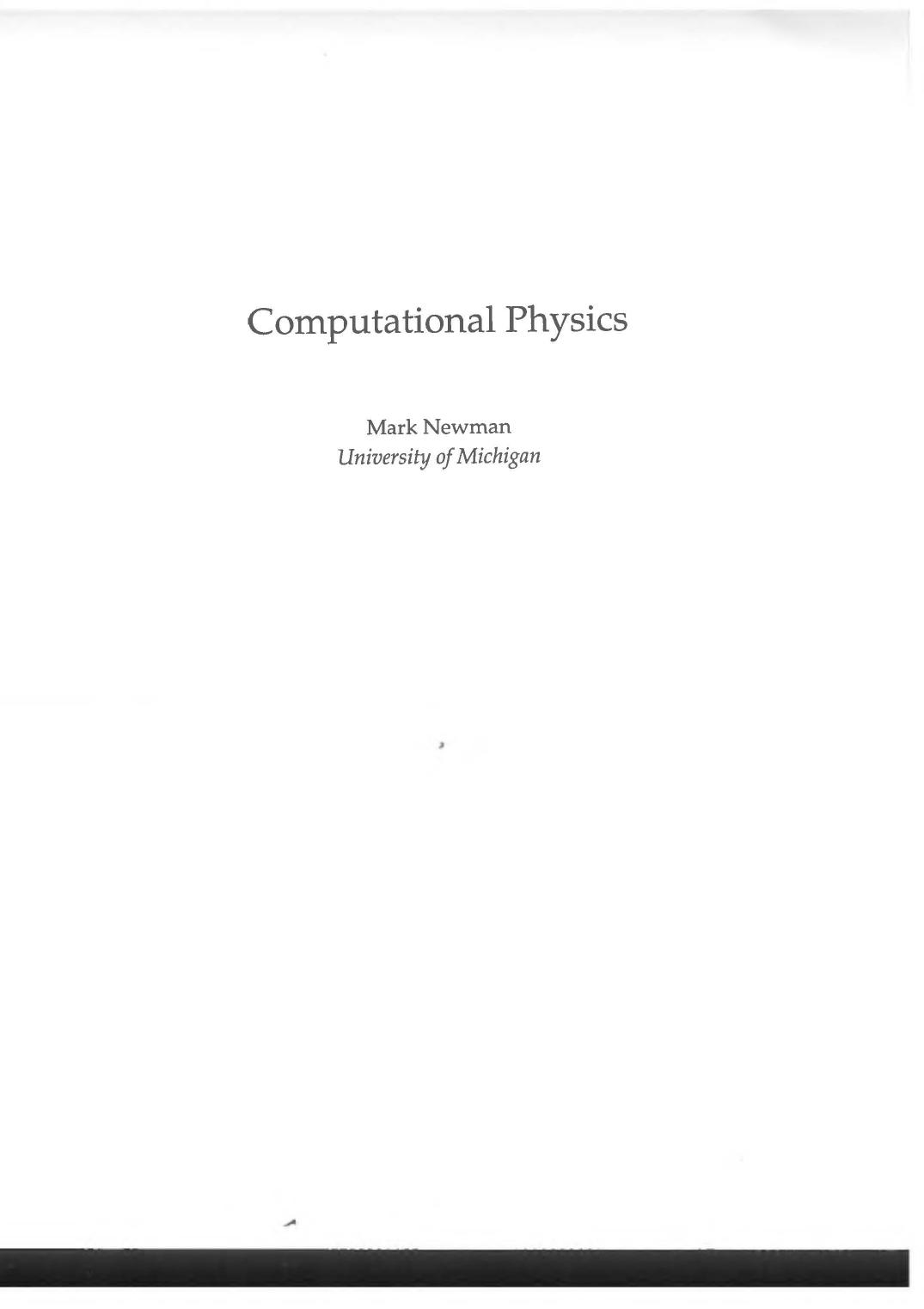 Computational Physics by Mark Newman
