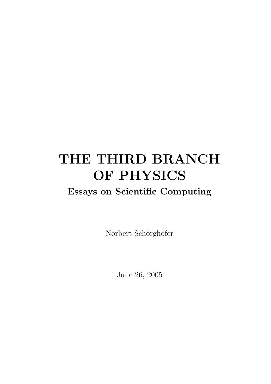 Computational Physics by Norbert Schrghofer