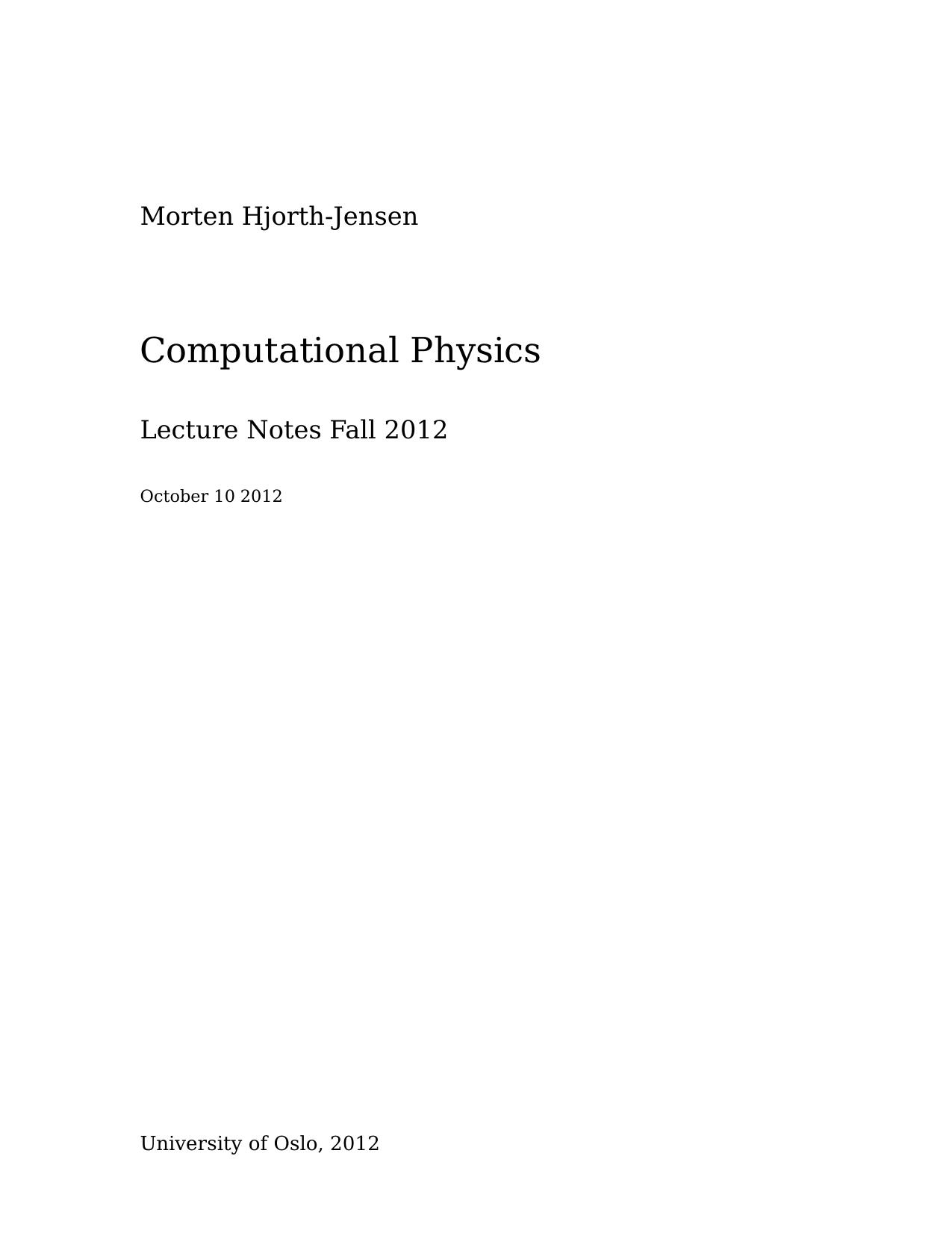 Computational Physics by Unknow
