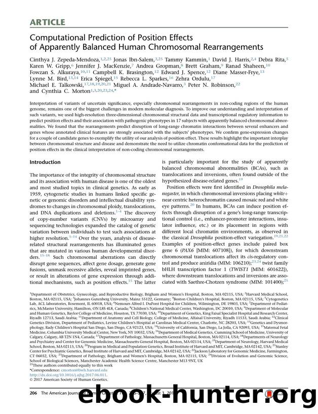 Computational Prediction of Position Effects of Apparently Balanced Human Chromosomal Rearrangements by unknow