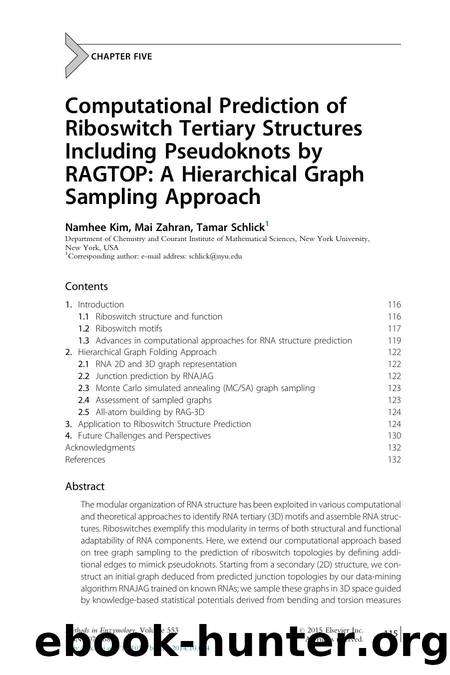 Computational Prediction of Riboswitch Tertiary Structures Including Pseudoknots by RAGTOP: A Hierarchical Graph Sampling Approach by Namhee Kim & Mai Zahran & Tamar Schlick