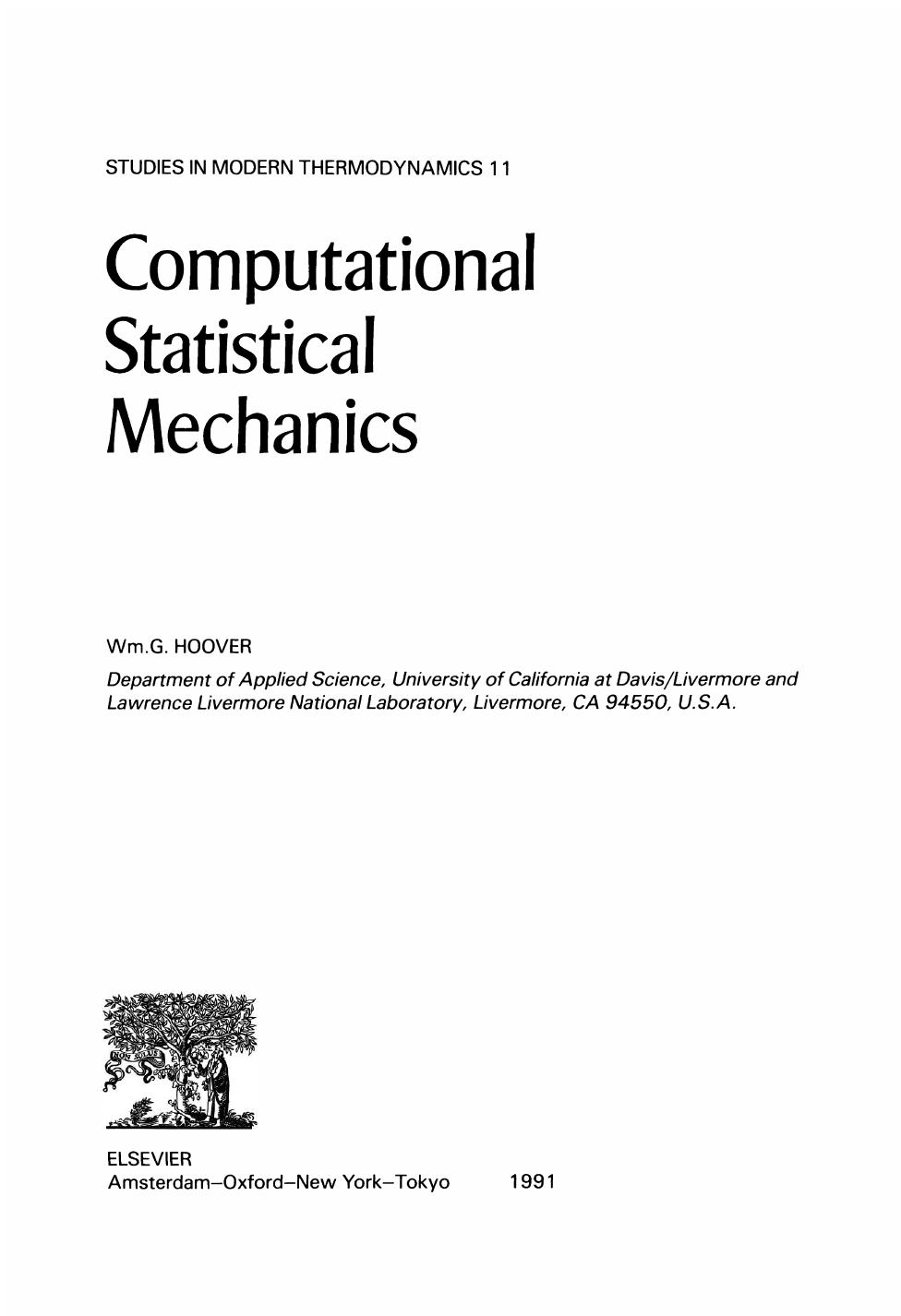 Computational Statistical Mechanics by Wm.G. HOOVER (Eds.)