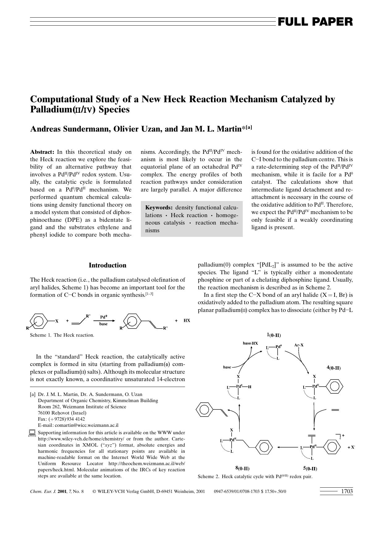 Computational Study of a New Heck Reaction Mechanism Catalyzed by Palladium(iiiv) Species by Unknown
