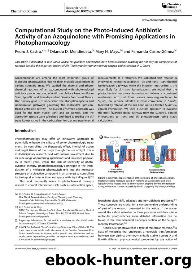 Computational Study on the PhotoâInduced Antibiotic Activity of an Azoquinolone with Promising Applications in Photopharmacology by Unknown