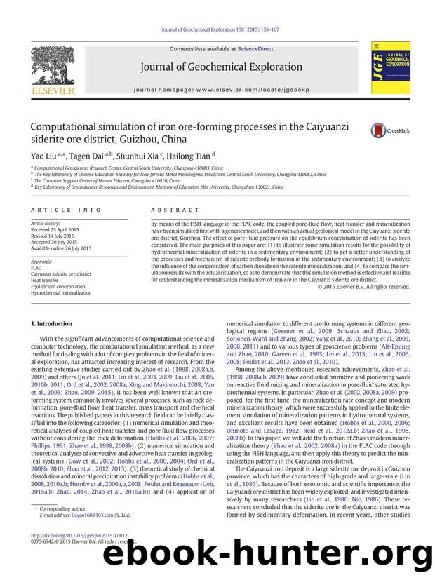 Computational simulation of iron ore-forming processes in the Caiyuanzi siderite ore district, Guizhou, China by Yao Liu & Tagen Dai & Shunhui Xia & Hailong Tian