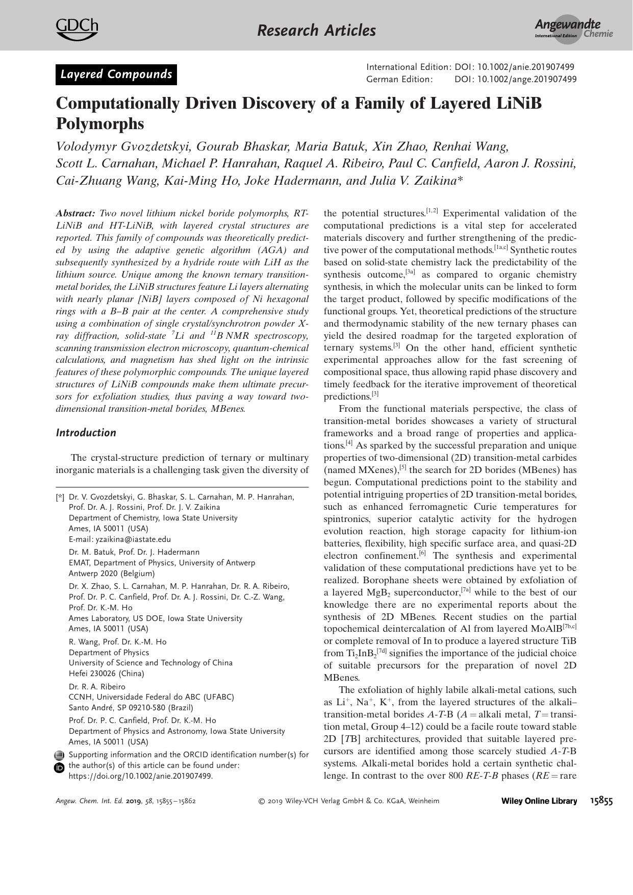 Computationally Driven Discovery of a Family of Layered LiNiB Polymorphs by Unknown