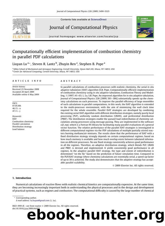 Computationally efficient implementation of combustion chemistry in parallel PDF calculations by Liuyan Lu; Steven R. Lantz; Zhuyin Ren; Stephen B. Pope