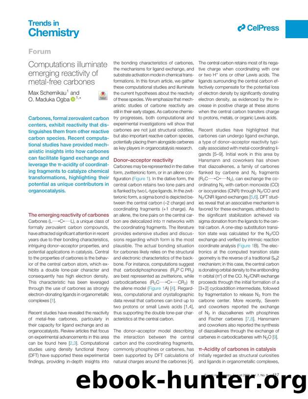 Computations illuminate emerging reactivity of metal-free carbones by Max Schernikau & O. Maduka Ogba