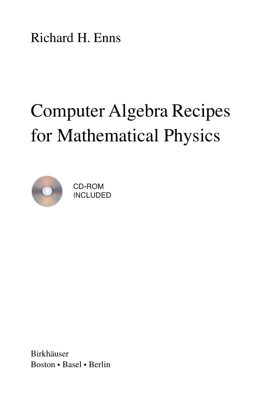 Computer Algebra Recipes for Mathematical Physics by Unknown