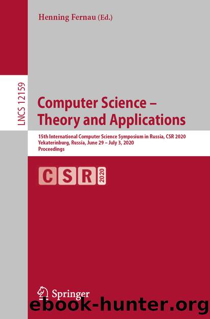 Computer Science – Theory and Applications by Unknown