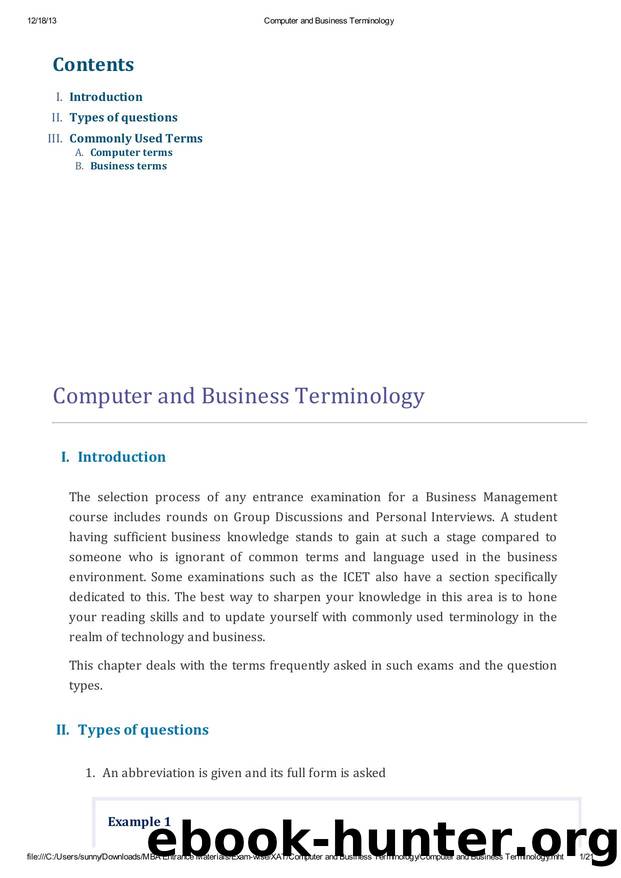 Computer and Business Terminology by Unknown