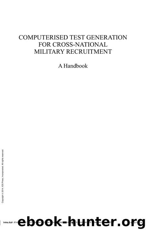 Computerised Test Generation for Cross-National Military Recruitment : A Handbook by S. H. Irvine