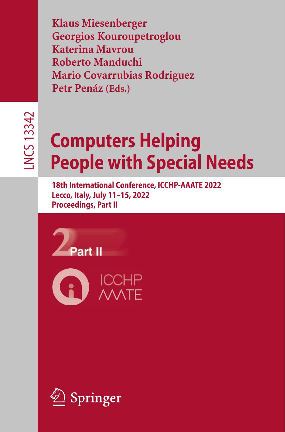 Computers Helping People with Special Needs by Springer