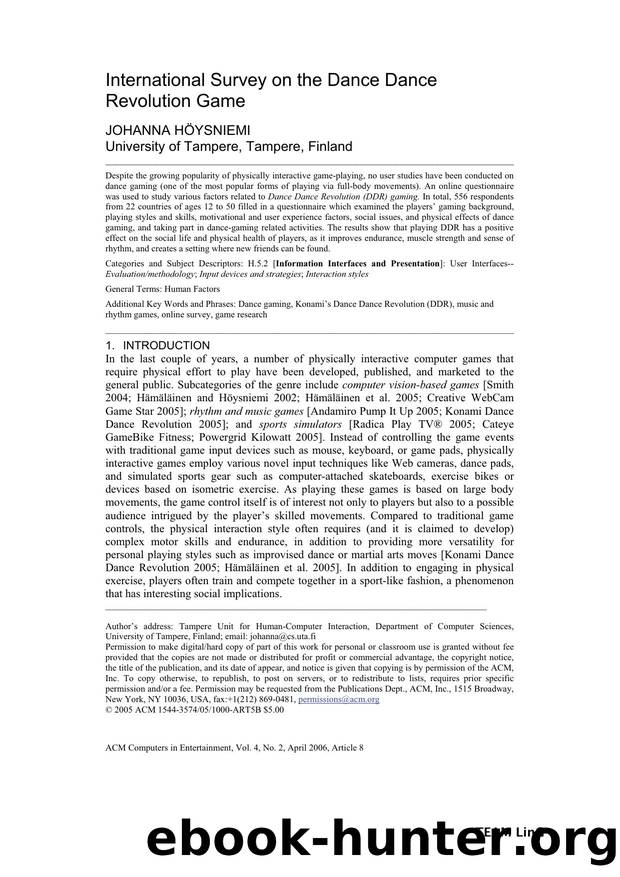 Computers in Entertainment Vol 4 Issue 2 by TEAM LinG