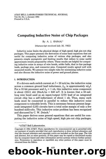 Computing Inductive Noise of Chip Packages by Unknown
