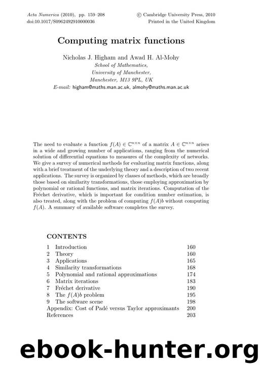 Computing matrix functions by Nicholas J. Higham Awad H. Al-Mohy
