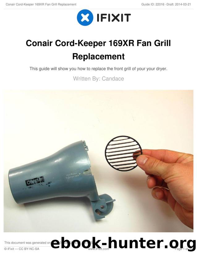 Conair Cord-Keeper 169XR Fan Grill Replacement by Unknown