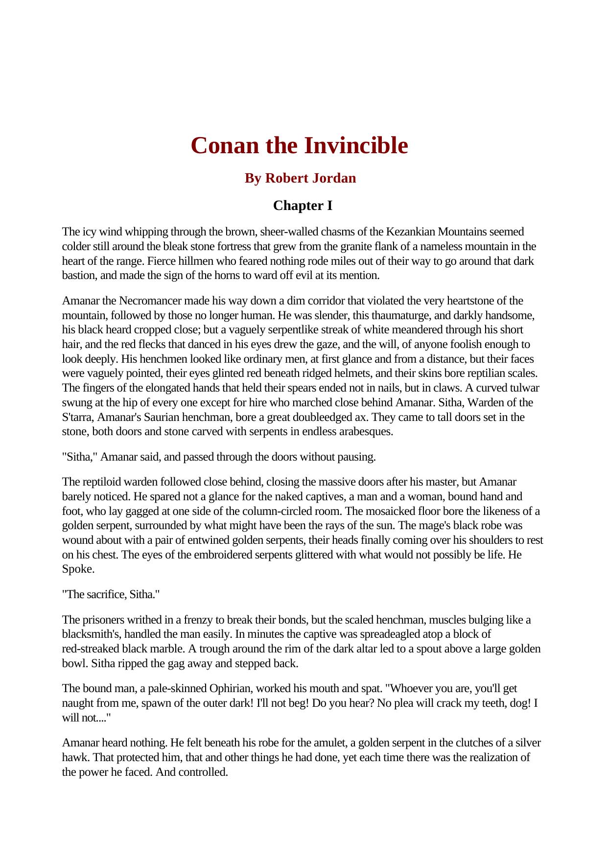 Conan The Invincible by Howard