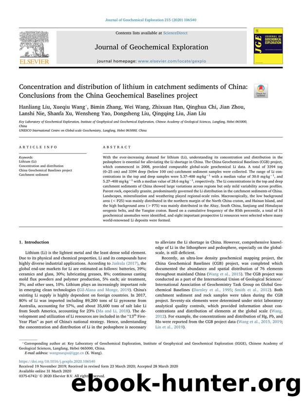 Concentration and distribution of lithium in catchment sediments of China_ Conclusions from the China Geochemical Baselines project by unknow