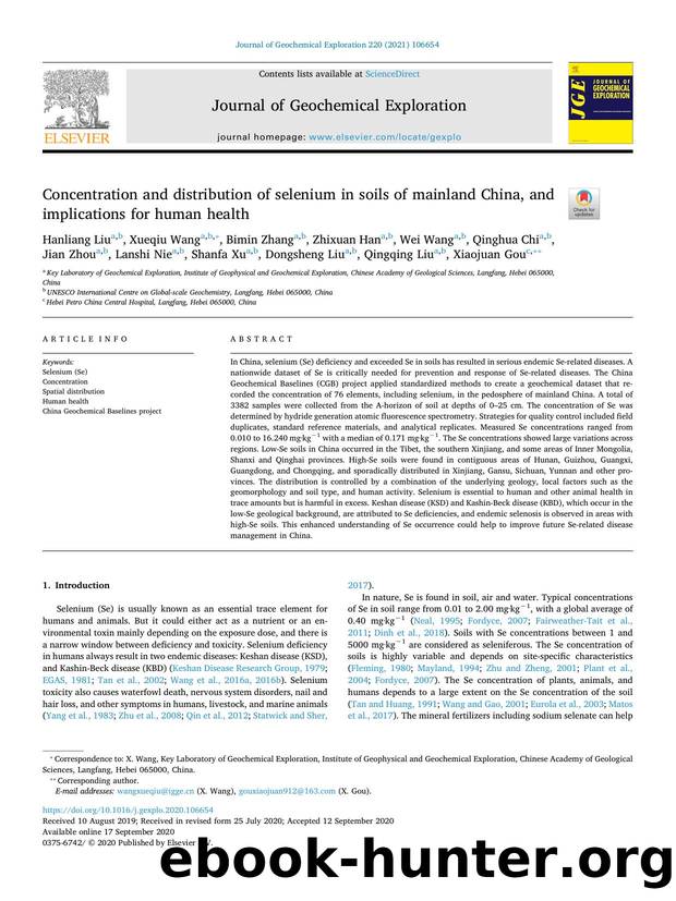Concentration and distribution of selenium in soils of mainland China, and implications for human health by Hanliang Liu
