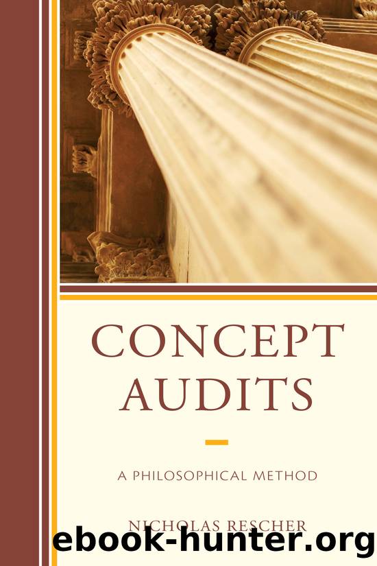 Concept Audits by Rescher Nicholas;