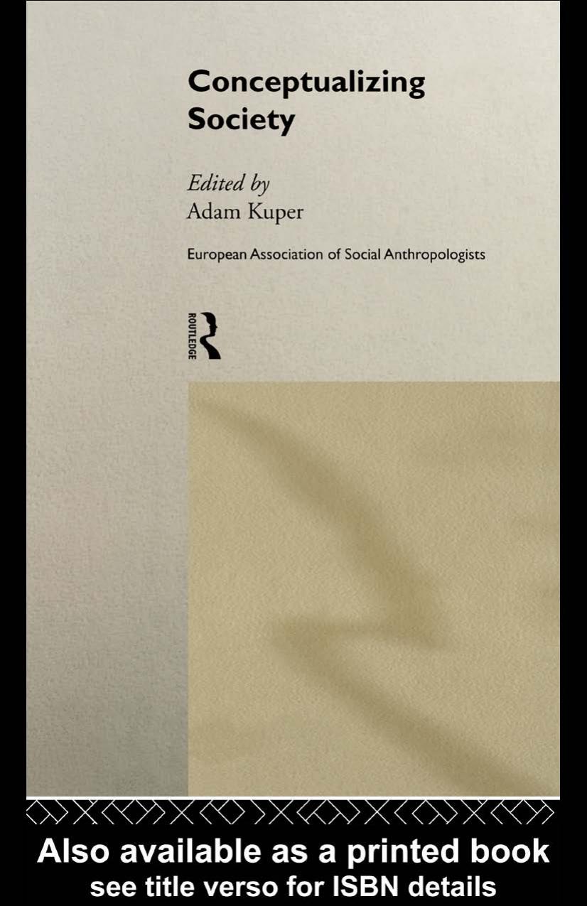 Conceptualising Society (European Association of Social Anthropologists) by Adam Kuper