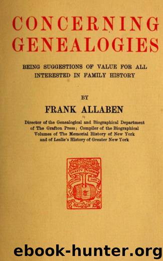Concerning Genealogies by Frank Allaben