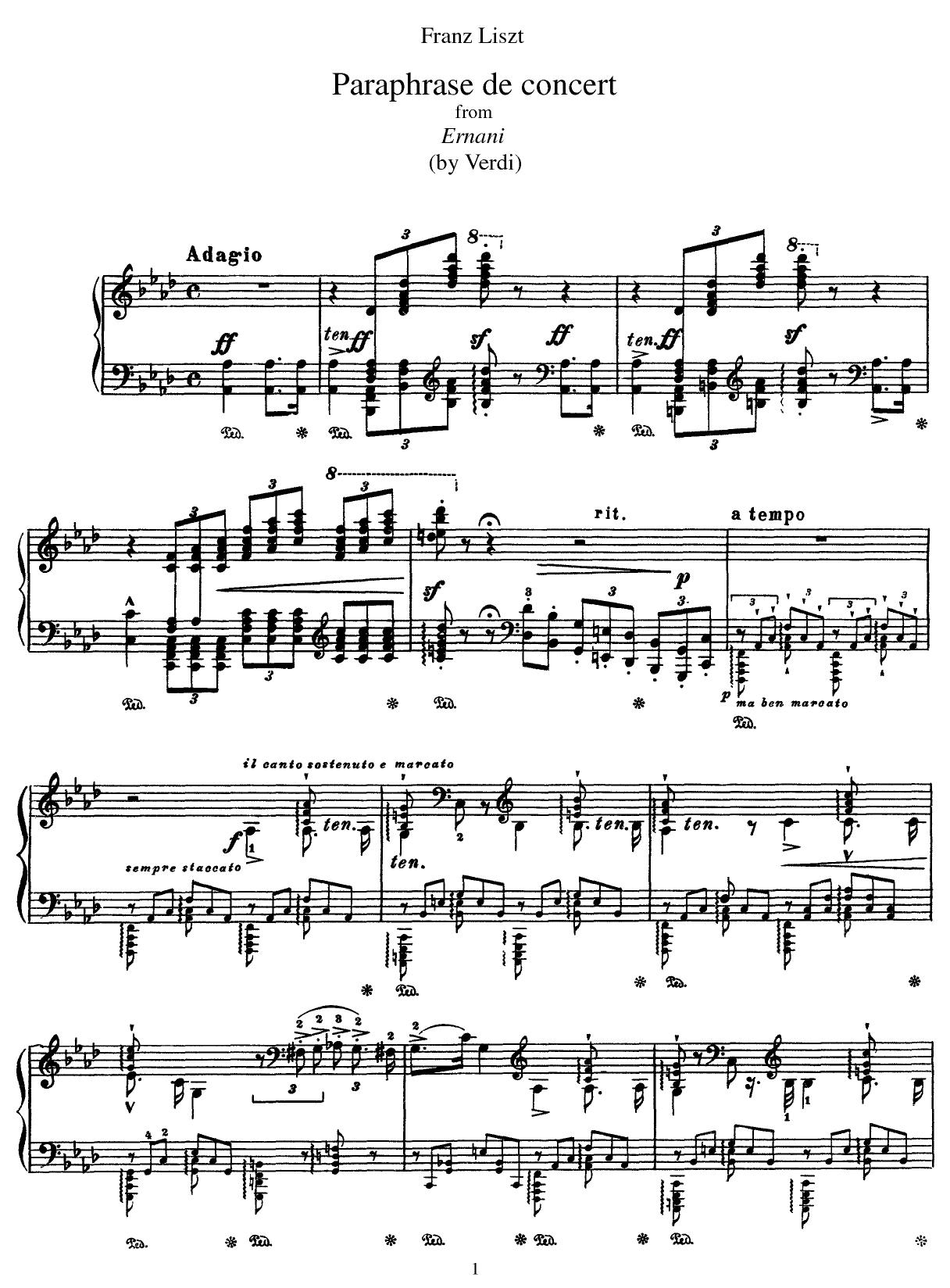 Concert Paraphrase from Ernani (Verdi) by P D Verlag 2005