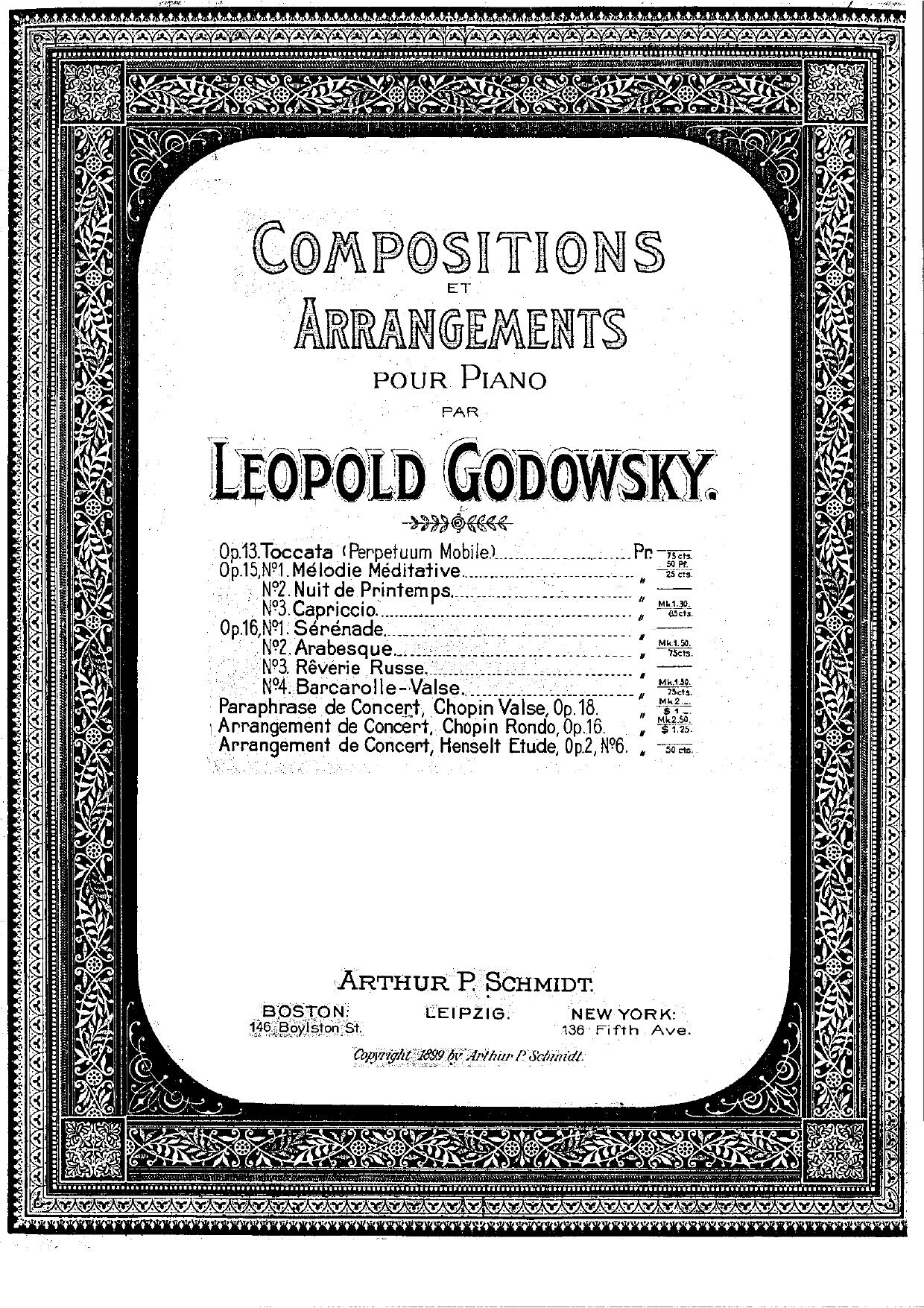 Concert-Paraphrase (Chopin's Valse, Op. 18) by Godowsky Leopold