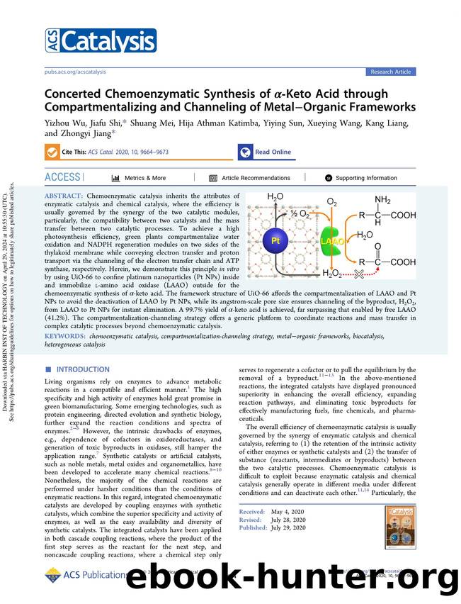 Concerted Chemoenzymatic Synthesis of Î±-Keto Acid through Compartmentalizing and Channeling of MetalâOrganic Frameworks by unknow