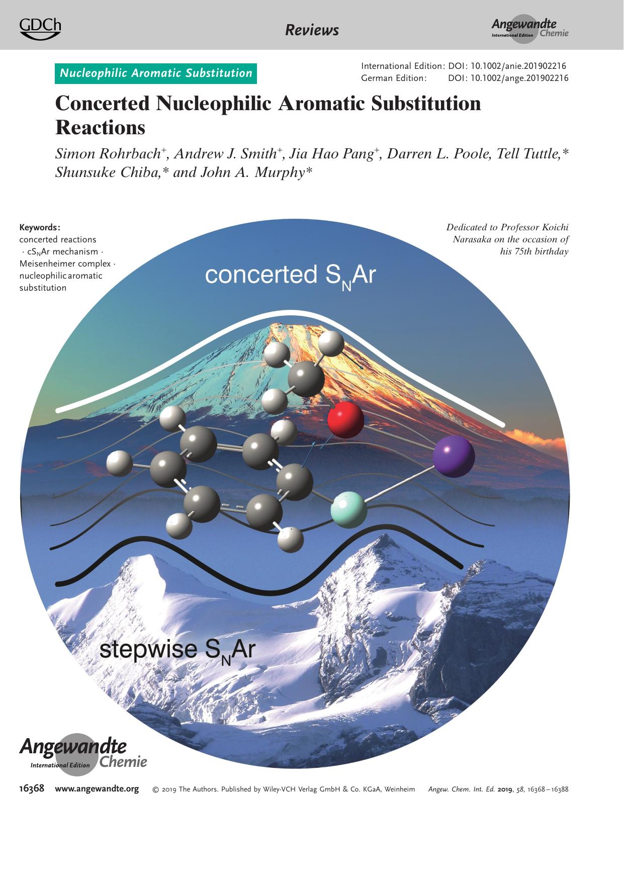 Concerted Nucleophilic Aromatic Substitution Reactions by Unknown