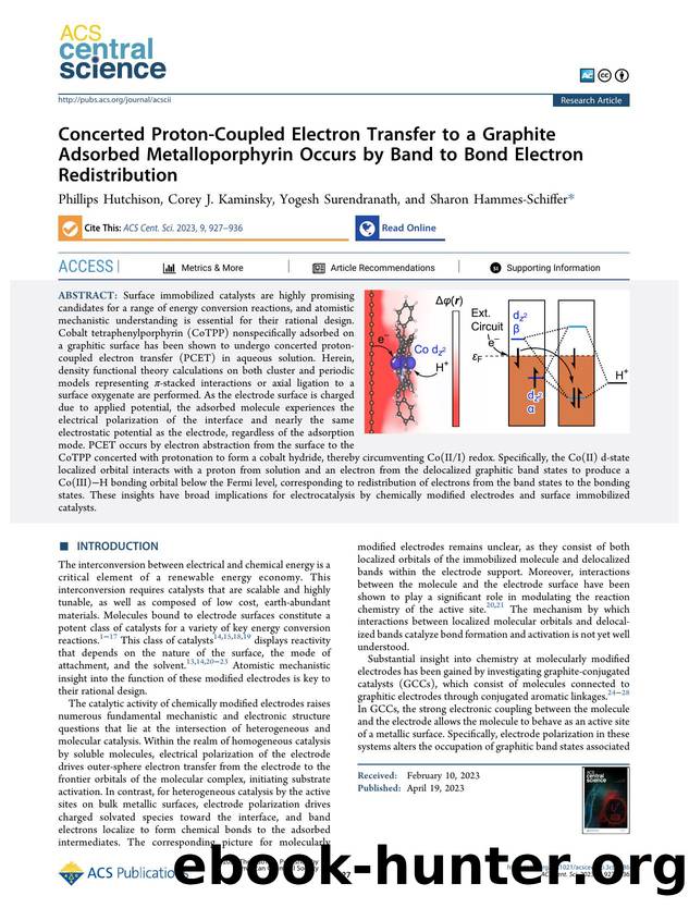 Concerted Proton-Coupled Electron Transfer to a Graphite Adsorbed Metalloporphyrin Occurs by Band to Bond Electron Redistribution by unknow