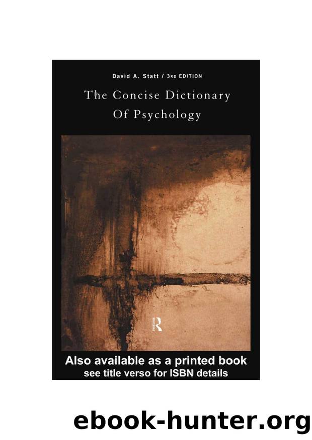 Concise Dictionary of Psychology by User