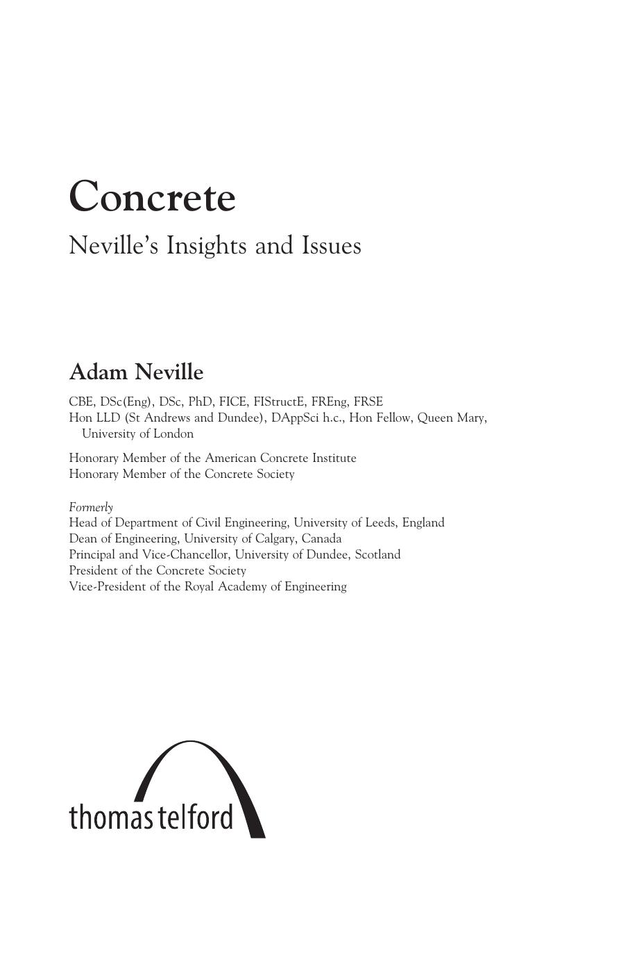 Concrete: Neville's Insights and Issues by Adam Neville