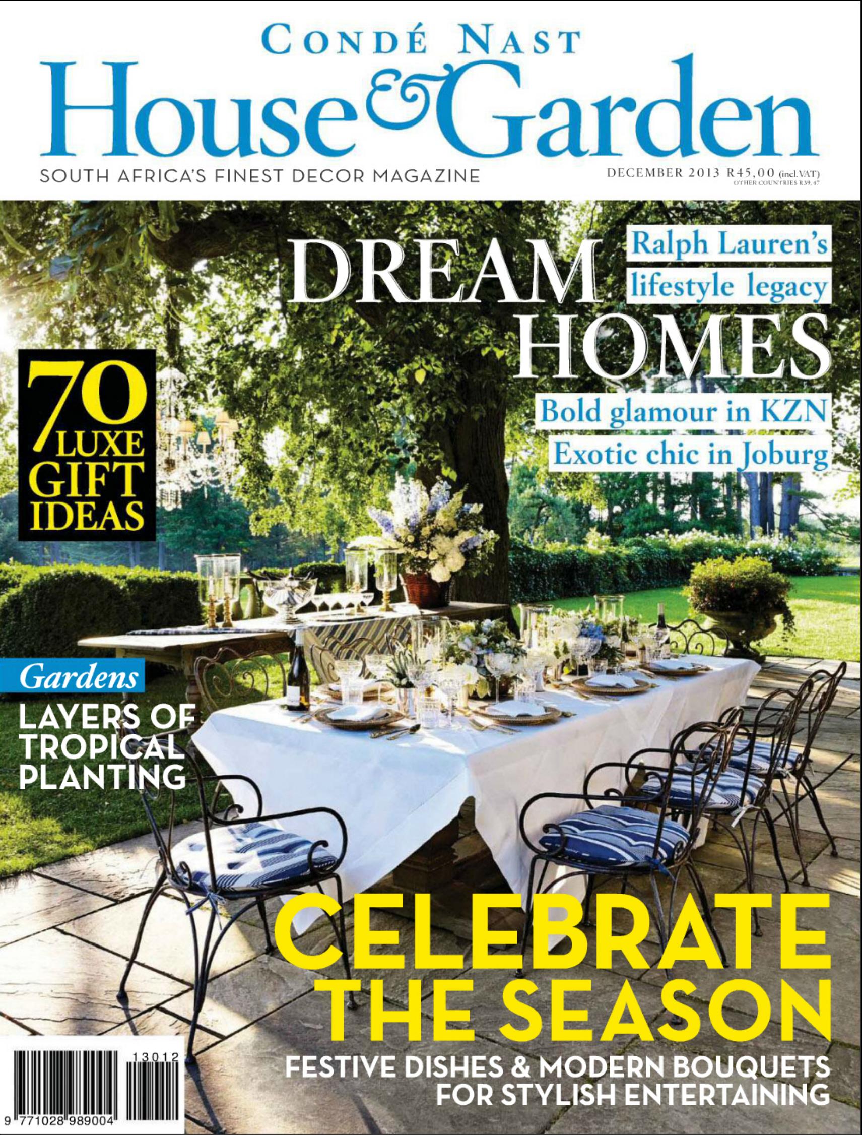 Conde Nast House & Garden Magazine December 2013 by Unknow