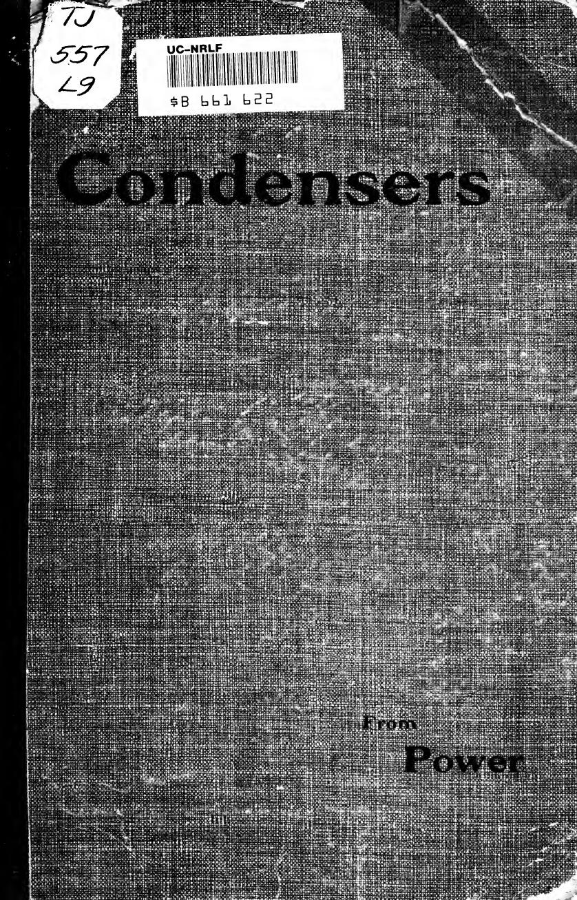 Condensers. A series of lectures and articles upon the subject by Low F. R. (Frederick Rollins) 1860-1936
